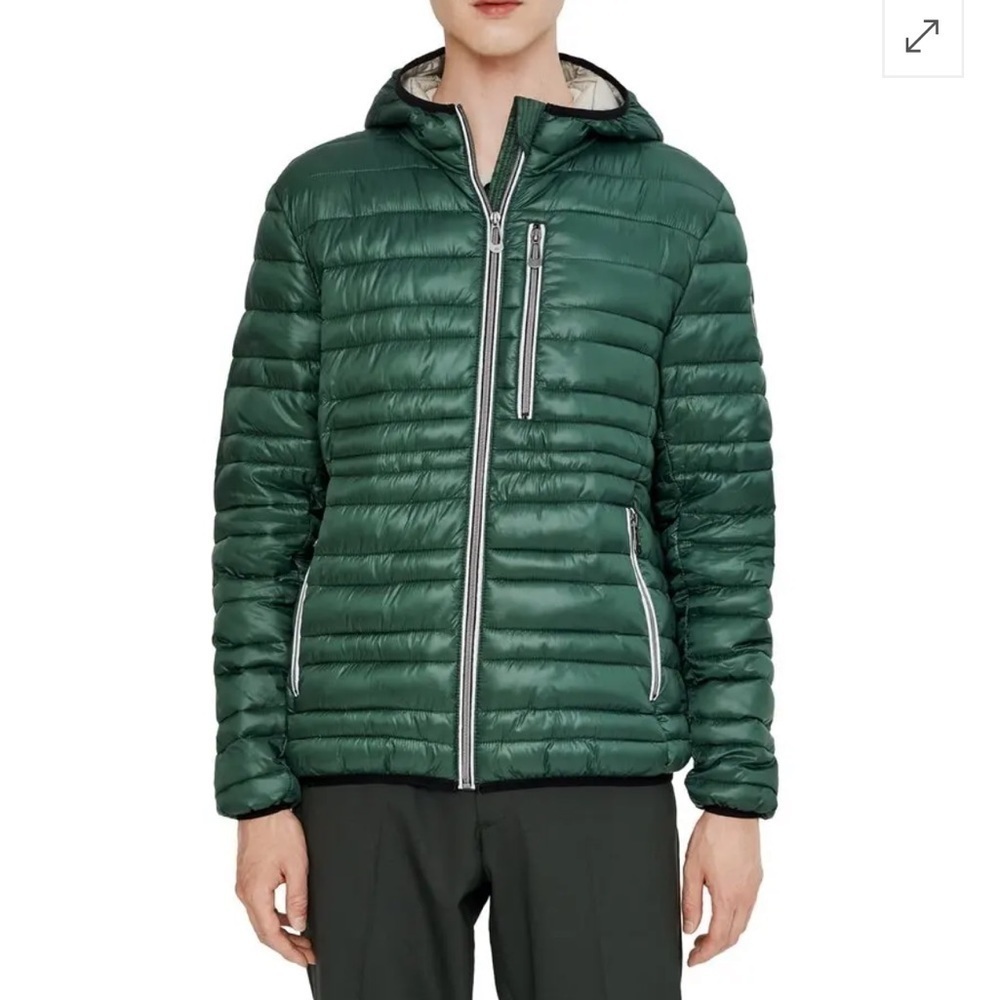 Noize Monte Packable Hooded Puffer in Pine Cruelty Free Sz S